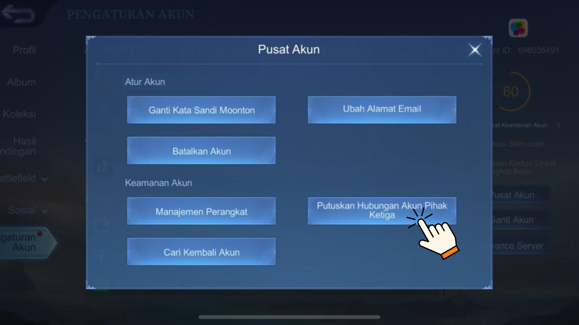 Unbind Akun